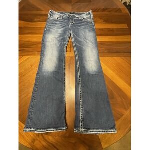 Silver Jeans Co Tuesday Jeans Womens 30/31 Embroidered Pockets Stitching Denim